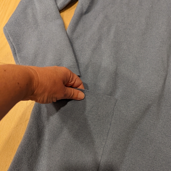 Women's Dusty Blue sweater blazer - Picture 5 of 6